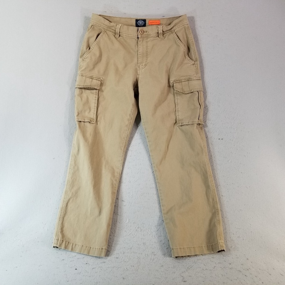 St John's Bay cargo pants men's 32x29 regular fit straight Brown stretch Flex